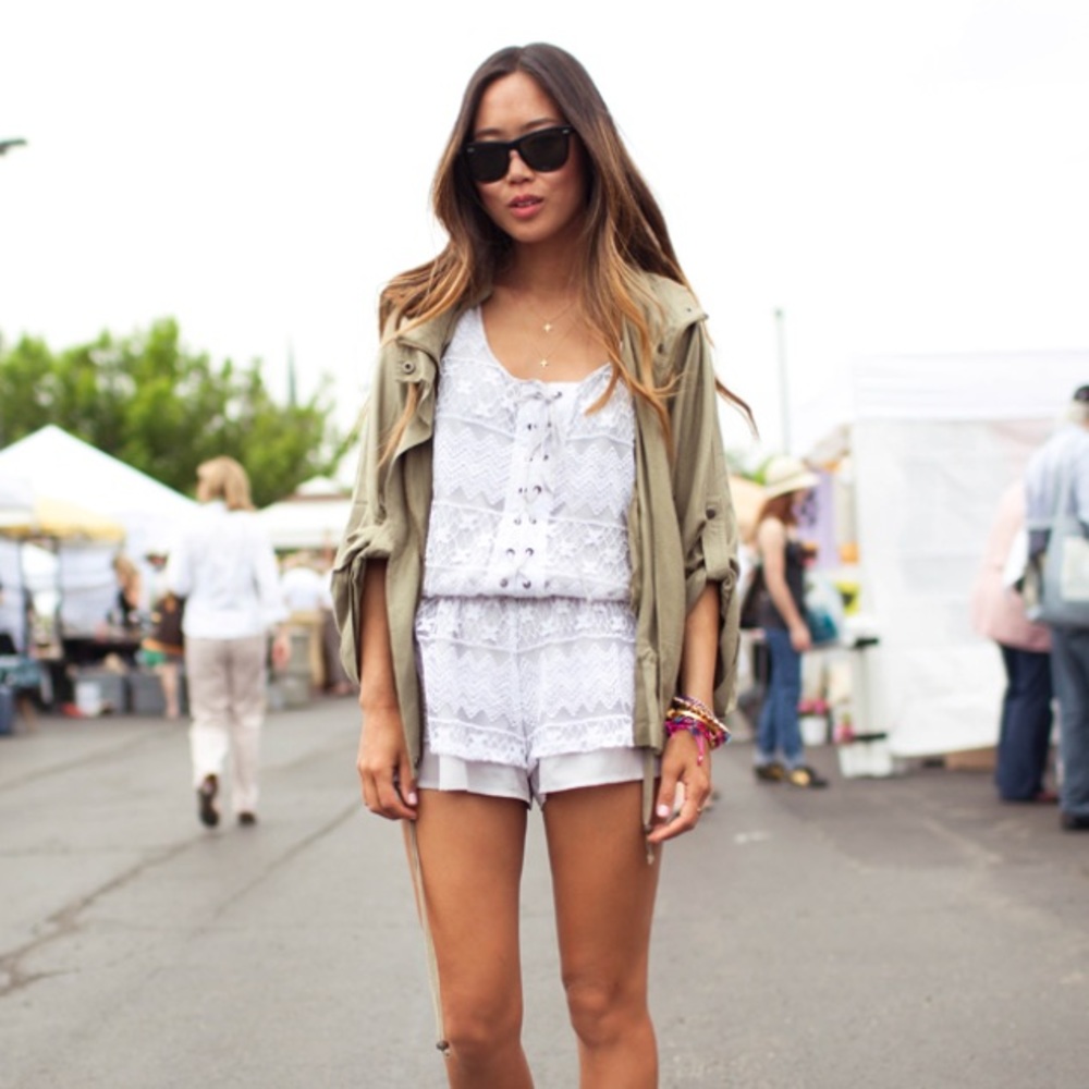 Bar III lace romper